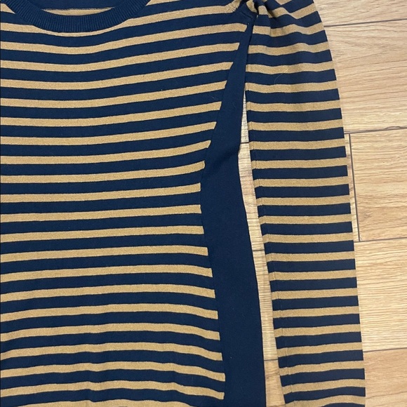 H&M Navy and Brown Striped Long Sleeve Dress xs - Picture 4 of 6